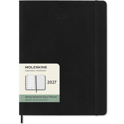 Moleskine - 2027 Extra Large Weekly Planner/Diary Soft Cover Black