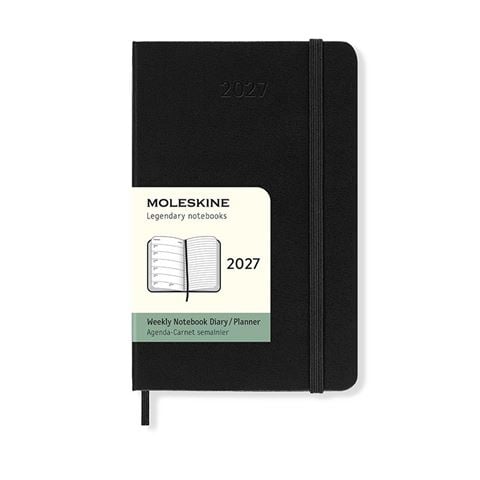 Moleskine - 2027 Weekly Pocket Notebook Diary Hard Cover Black