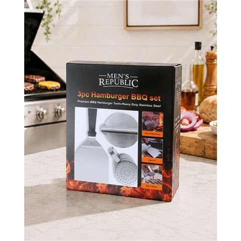 Men's Republic - Hamburger BBQ Set 3pce