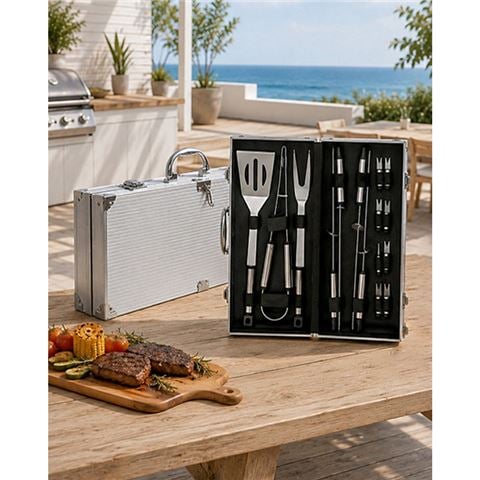 Men's Republic - BBQ Set w/Aluminium Case 16pce