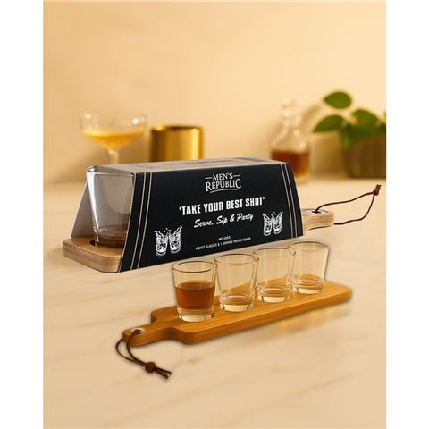 Men's Republic - Paddle Board with 4 Shot Glasses