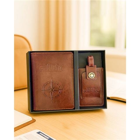 Men's Republic - Travel Wallet & Luggage Tag Set 2pce