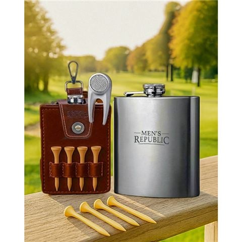 Men's Republic - Golfer's Luxury Hip Flask Set 6pce