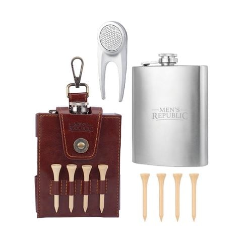 Men's Republic - Golfer's Luxury Hip Flask Set 6pce