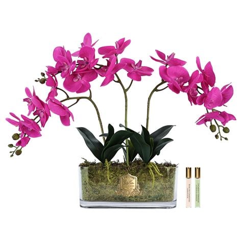 Cote Noire - Oval Orchid Bouquet Pink & Gold Badge