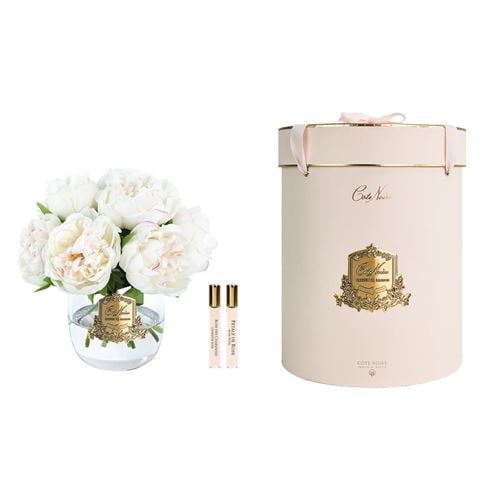 Cote Noire - Heritage Peonies Blush w/Clear Vase