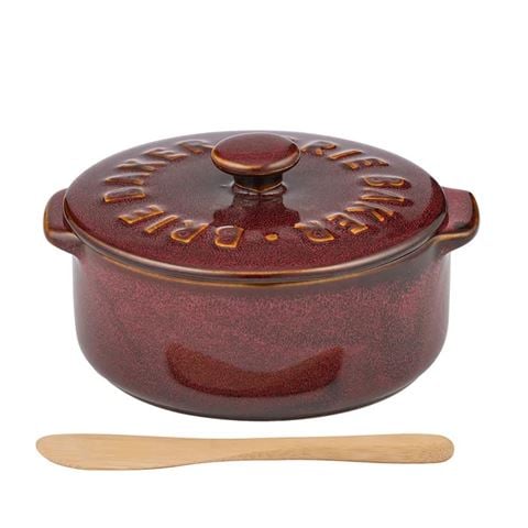 Assemble - Loire Ceramic Brie Baker Burgundy 7.5x16cm
