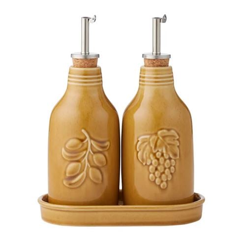 Assemble Olio/Aceto Set of 2 Bottles w Tray Must - Peter's of Kensington