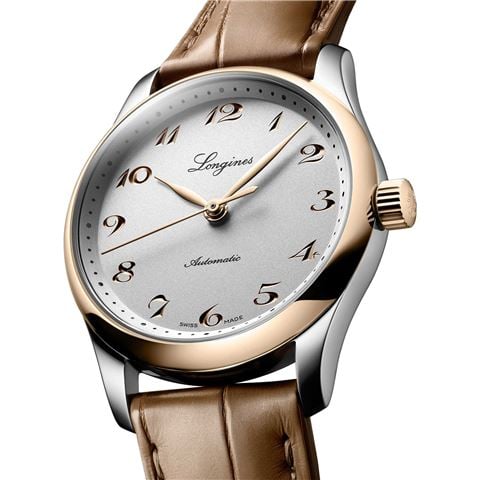 Longines - Master Auto. Watch S.Steel & 18k Rose Gold w/Silver Dial 34mm