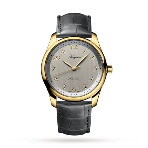 Longines - Master Auto. Watch 18k Yellow Gold w/Grey Vertical Brushed Dial 40mm