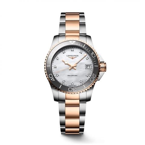 Longines - Hydroconquest Quartz Watch S.Steel/PVD  w/Diamonds 32mm L33703896