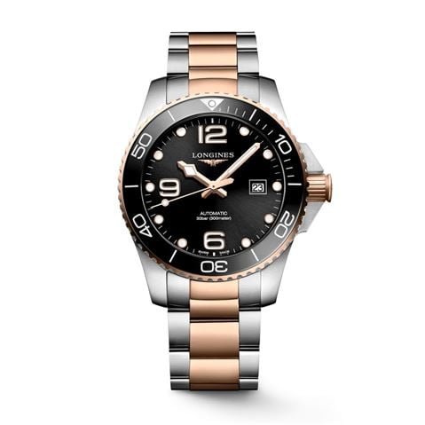 Longines - Hydroconquest  Auto Watch S.Steel/PVD w/Black Sunray Dial 43mm