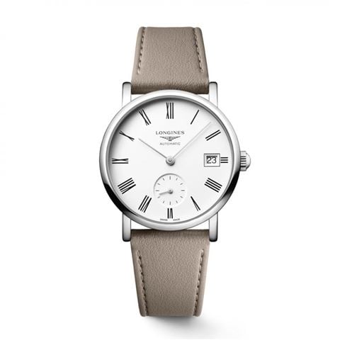 Longines - Elegant Auto. Watch S.Steel w/White Matt Dial 34.5mm L43124112