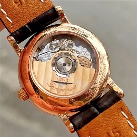 Longines - Elegant Auto. Watch 18k Rose Gold White Dial w/Diamond Bezel 27.2mm