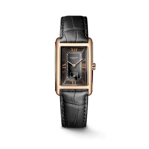 Longines - Dolcevita Quartz Watch 18k Rose Gold w/Black Sector Dial 23.3x37mm