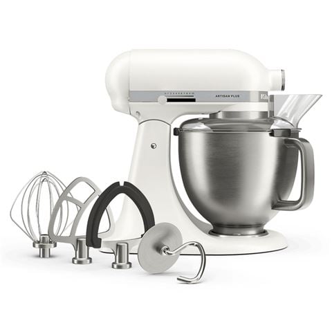 KitchenAid KSM50 Artisan Plus Tilt-Head Stand Mixer Porcelain White - Peter's of Kensington
