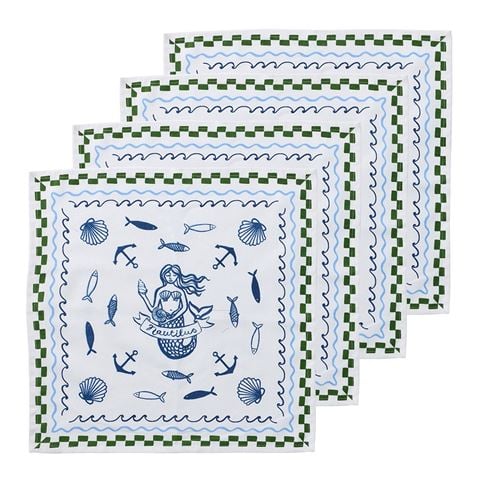 Porto - Nautilus Siren Napkins Set 4pce 45x45cm