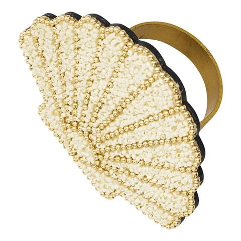 Porto Nautilus Beaded Napkin Ring Set 4pce - Peter's of Kensington