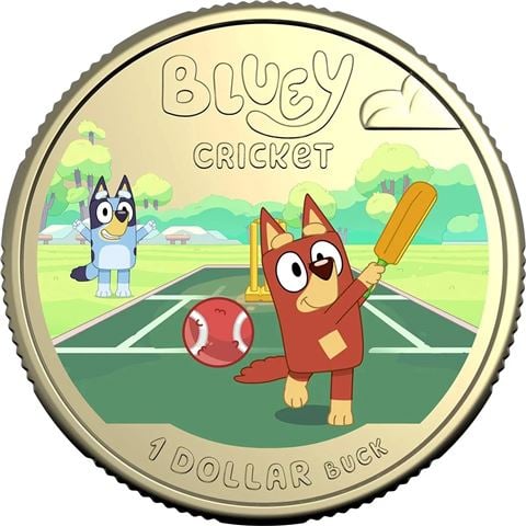 Royal Australian Mint - 2027 $1 Coloured Uncirculated Coin Bluey Cricket