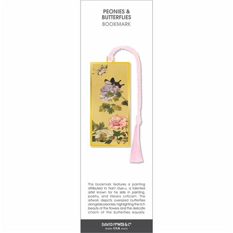 David Howell And Company Peonies & Butterflies Metal Bookmark - Peter's of Kensington