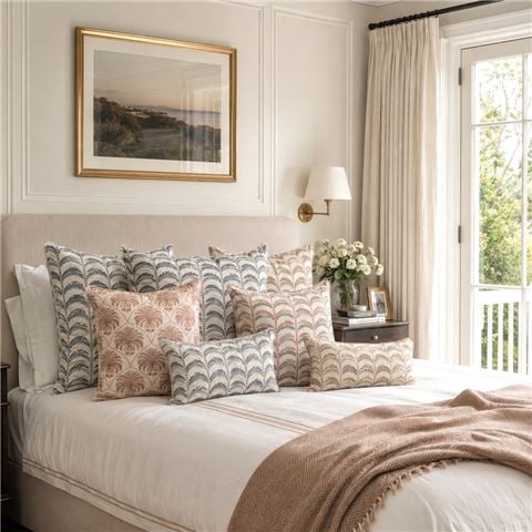 Paloma Royale Palm Cushion Rosewood 50x50cm - Peter's of Kensington