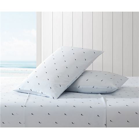 Nautica - Boat Stripe Washed Sheet Set Navy King 4pce
