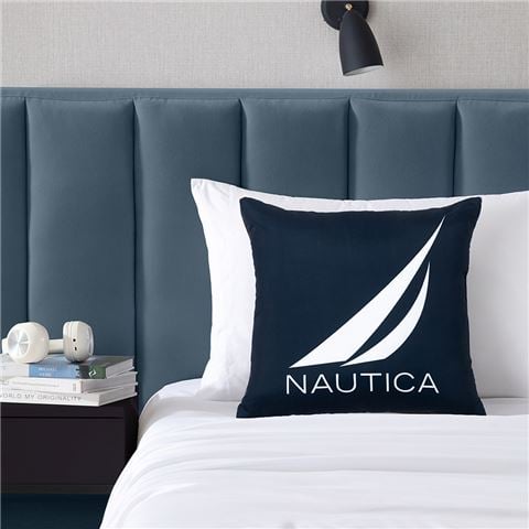 Nautica - Nautica Logo Seas Decorative Cushion Blue/White