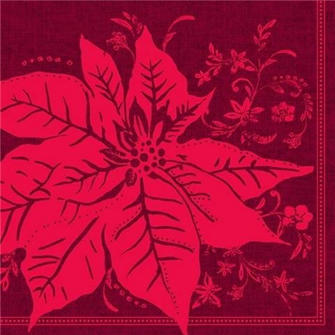 IHR Splendid Poinsettia Lunch Napkins Red Set 20pce - Peter's of Kensington