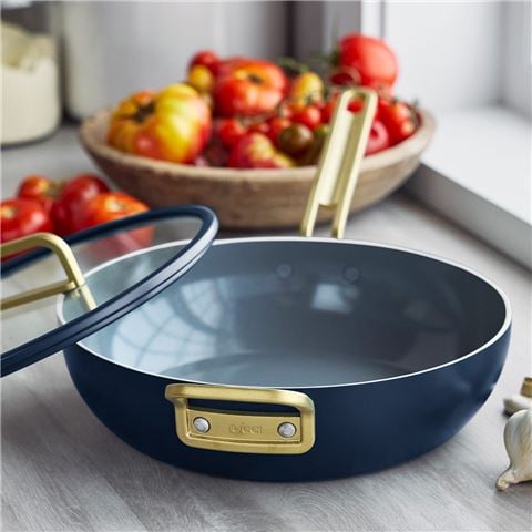 Greenpan Stanley Tucci Covered Stanley Pan Marino Blue 29cm/4.2L - Peter's of Kensington