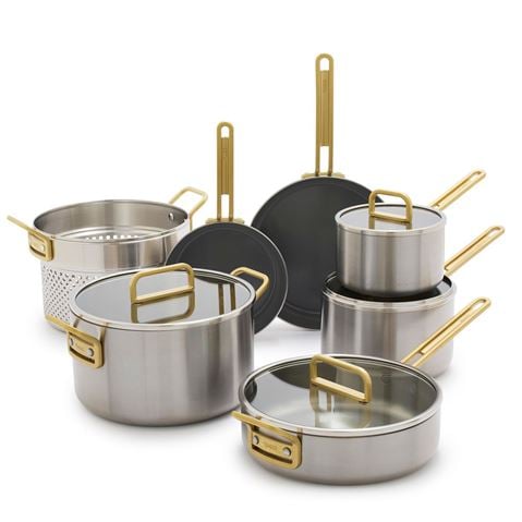 Greenpan - Stanley Tucci Ceramic Non-Stick Stainless Steel Cookware Set 11pce