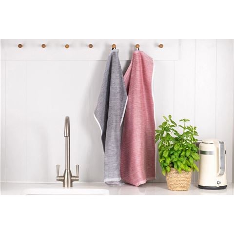 KitchenAid Tea Towel Empire Red & Charcoal Grey Set 2pce - Peter's of Kensington