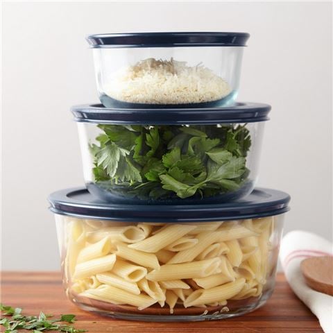 Pyrex Simply Store 3pce Round Storage w/Blue Lid - Peter's of Kensington
