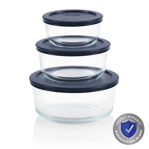 Pyrex Simply Store 3pce Round Storage w/Blue Lid - Peter's of Kensington