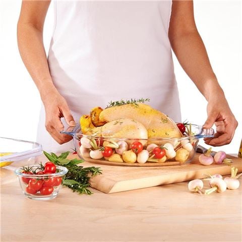 Pyrex - Let's Share Borosilicate Glass Rectangle Roaster 2L