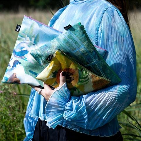 LOQI - Impressionism Seurat, Monet, Van Gogh Recycled Zip Pockets
