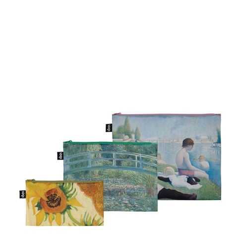 LOQI - Impressionism Seurat, Monet, Van Gogh Recycled Zip Pockets