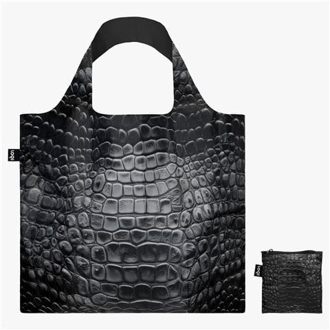 LOQI - Crocodile Black Recycled Bag