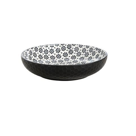 Wilkie Bros Pasta Bowl Monochrome Flower - Peter's of Kensington