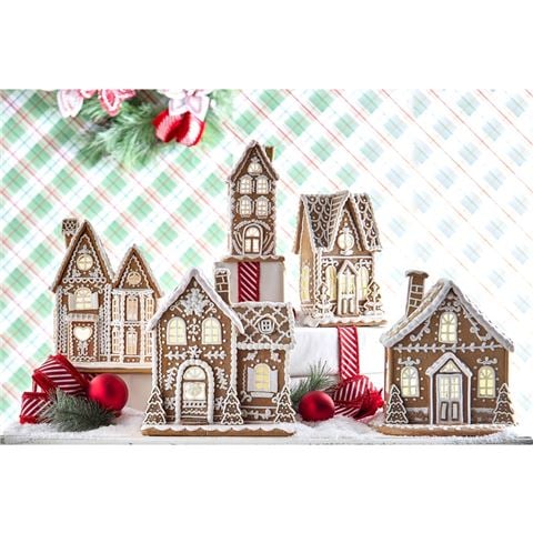 Raz - Sugar & Spice Lighted Gingerbread House 25.5cm