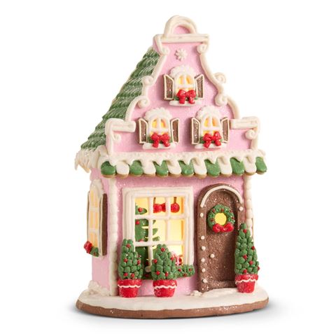 Raz - Sugar & Spice Lighted Gingerbread Victorian House 30.5cm