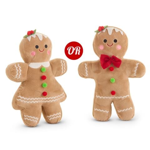 Raz - Sugar & Spice Plush Gingerbread Couple Assorted 23cm