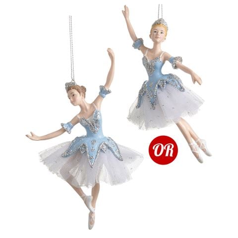 Raz - Nutcracker Suite Dancing Blue Ballerina Ornament Assorted 15cm