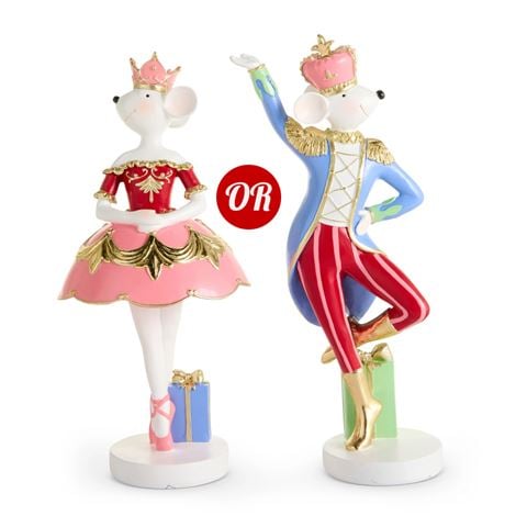 Raz Nutcracker Suite Nutcracker Mouse King and Ballerina Assorted 25.5-26.5cm - Peter's of Kensington