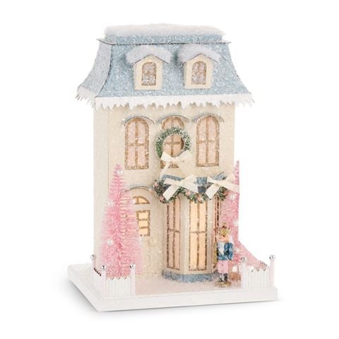 Raz - Nutcracker Suite Lighted Paper Nutcracker House 38cm