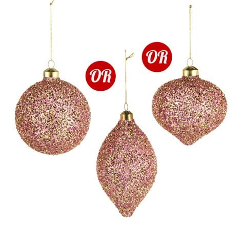 Raz Nutcracker Suite Pink and Gold Glitter Ornament Assorted 10cm-14cm - Peter's of Kensington