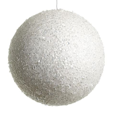 Raz - Northern Lights White Iced Ball Ornament 18cm