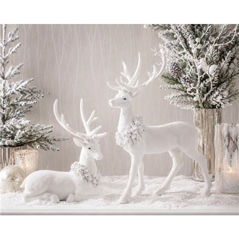 Raz - Northern Lights Deer w/Wreath Set 2pce