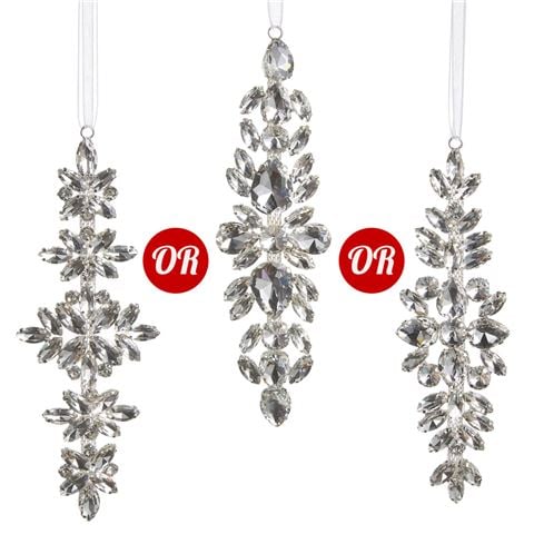 Raz - Northern Lights Clear Jewel Drop Ornament Assorted 15cm-16.5cm