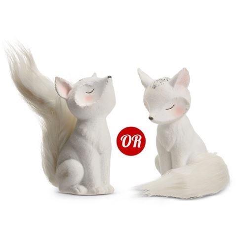 Raz - Northern Lights Fox Flocked Assorted 12.5cm