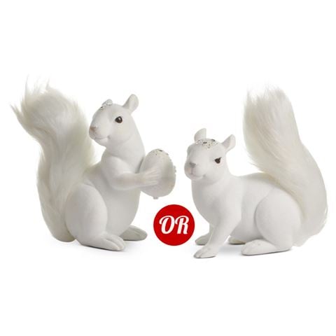 Raz - Northern Lights Flocked Squirrels Assorted 16.5-18.5cm